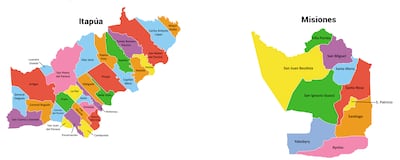 Los departamentos de Itapúa y de Misiones