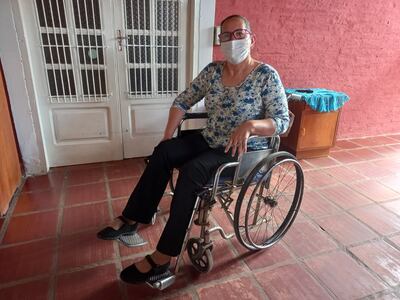Norma Estela Portillo, docente, paralitica no percibe pago de su salario de jubilada desde octubre del 2020.