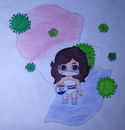 Obra de Tais Moreira, del 4to. grado del Colegio Ntra. Sra. María del Huerto, de Asunción.