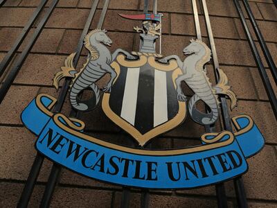 Foto de la entrada del estadio St James' Park, la casa del club Newcastle United de Inglaterra.