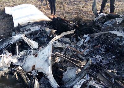 Solo parte de las alas de la aeronave se salvaron del fuego.