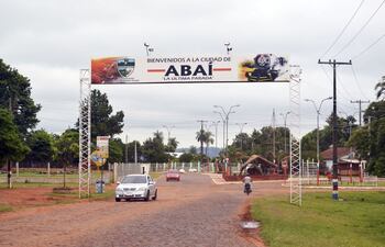 Portal de entrada de la ciudad de Abaí, departamento de Caazapá.