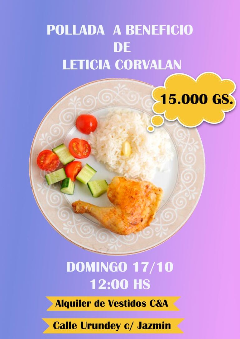 Esta es una de las actividades para ayudar a Leti, colabore por favor.