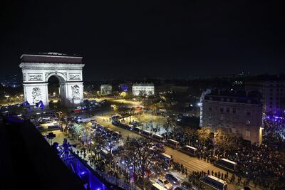 Vista general de los hincha luego de que Francia gane la semifinal de la FIFA Copa Mundial 2022 ante Marruecos.