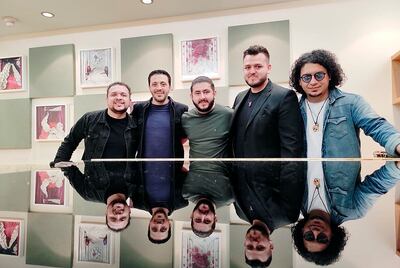 Dani Meza, Beto Barrios, Ariel Escurra, Luis Duarte y Rodrigo Pereira, del grupo Tierra Adentro.