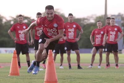Ángel Cardozo Lucena, en una de las tareas con la plantilla de la selección nacional.