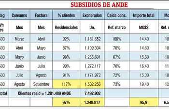 SUBSIDIOS DE ANDE