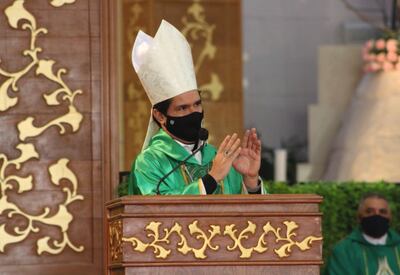 El obispo de  Benjamín Aceval, monseñor Amancio Benítez,  presidió ayer la celebración litúrgica en Caacupé.