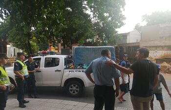 Momento de la asistencia de la Policía.