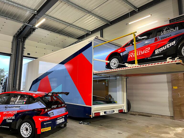 Las dos unidades Hyundai i20 N Rally2 de Teemu Suninen y Fabrizio Zaldívar ya están rumbo a Suecia.