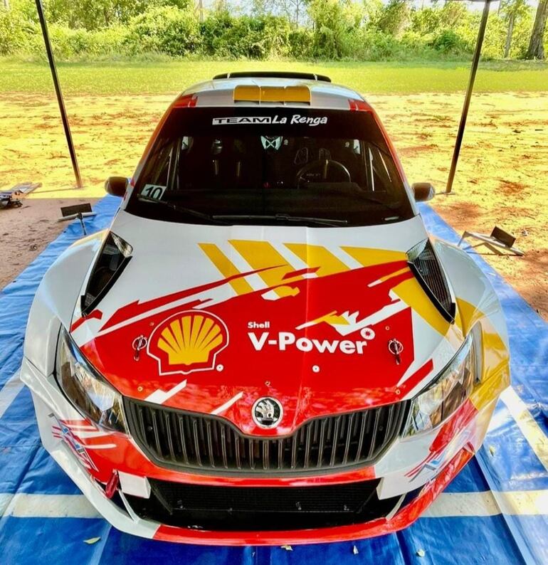 Así luce el nuevo Skoda Fabia Rally2 Evo de Miguel Ortega, que estará navegado por Fabrizio Chiriani para éste Rally TransItapúa.