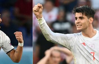 Ciro Immobile (I) y Álvaro Morata, goleadores de Italia y España, estarán hoy frente a frente en Wembley por una lugar en la final de la Eurocopa 2020.