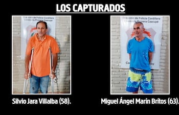 Los detenidos como sospechosos de haber perpetrado un millonario asalto en Tobatí.