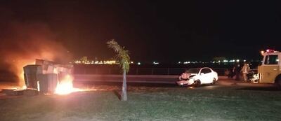 Sitio del accidente, en la Costanera de Asunción.