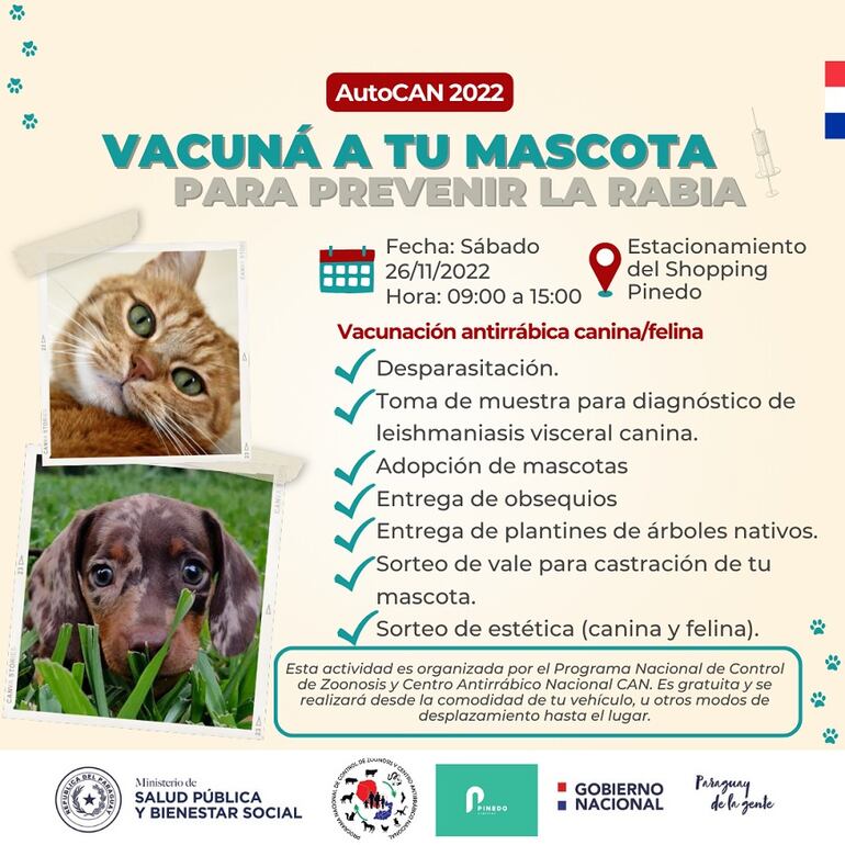 Jornada de vacunación para mascotas en San Lorenzo.
