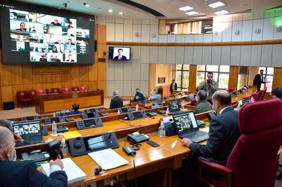 Imagen de archivo de una de las últimas sesiones mixtas del Senado.
