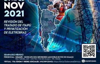 Afiche del seminario "Soberanía e integración eléctrica regional".