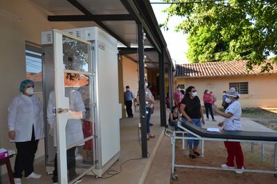 Un sector del Hospital Regional de San Juan Bautista, Misiones, donde se realiza el hisopado.