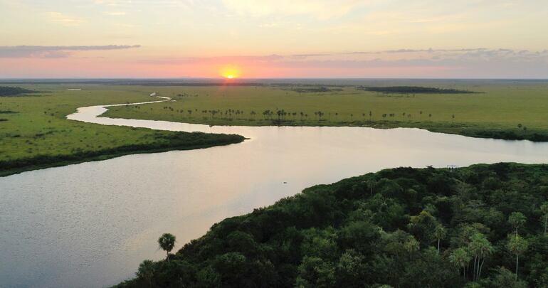 Vista del Gran Pantanal Paraguayo, área que pertenece al Parque Nacional Río Negro.