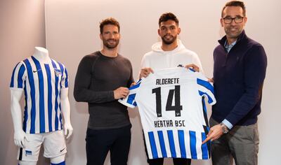 La presentación de Omar Federico Alderete Fernández como nuevo futbolista del Hertha Berlín.