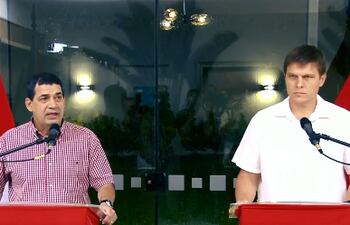 Hugo Velázquez y Juan Manuel Brunetti, candidatos a la presidencia y vicepresidencia de la República, respectivamente