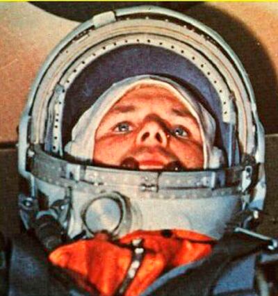 Foto histórica. Yuri Gagarin, cosmonauta ruso.
