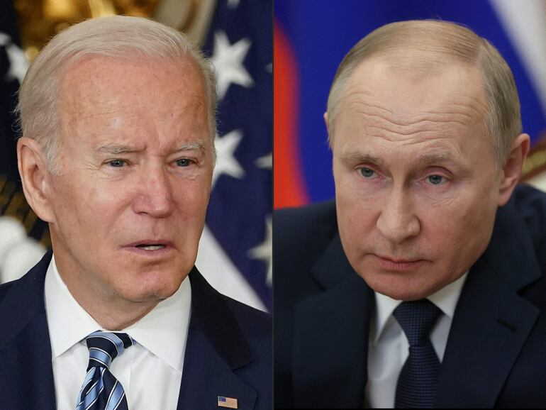 El presidente de EE.UU., Joe Biden y el gobernante ruso, Vladímir Putin.