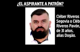 Cléber Riveros Segovia (nombre brasileño) o Cléber Riveros Pavón (nombre paraguayo), alias Dogão, supuesto aspirante a patrón de la frontera.