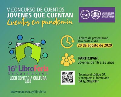 Flyer promocional del concurso de cuentos.