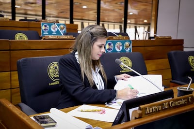 La diputada Kattya González (PEN), una de las principales autoras del pedido de juicio político contra la fiscal general del Estado, Sandra Quiñónez.