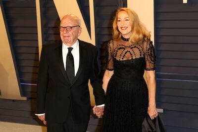 Rupert Murdoch y Jerry Hall.