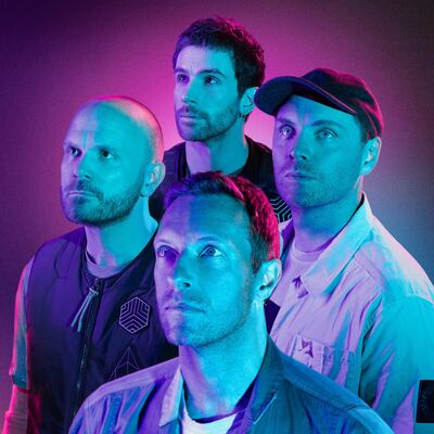 Will Champion, Chris Martin, Guy Berryman y Jonny Buckland, integrantes de la banda británica Coldplay, que hoy presenta el noveno álbum de su carrera "Music of the Spheres".