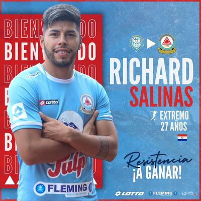 Con esta imagen, Resistencia anunció la contratación del extremo Richard Salinas, exGuarireña.