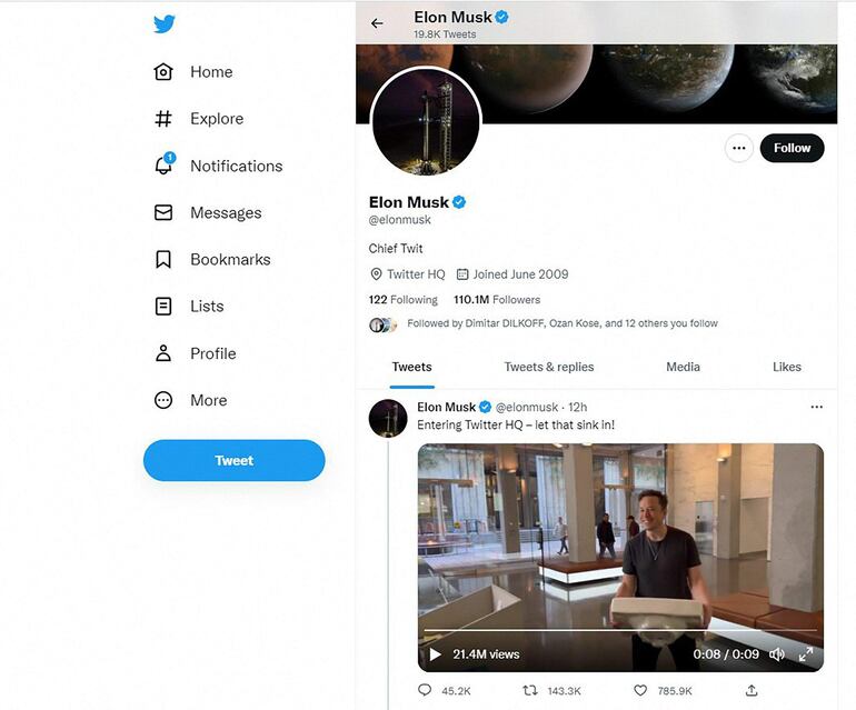 El multimillonario Elon Musk cambió su perfil en Twitter.