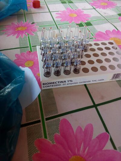 Estas ampollas que contienen ivermectina de uso veterinario supuestamente fueron aplicadas a unos indígenas de una estancia de San Pedro.