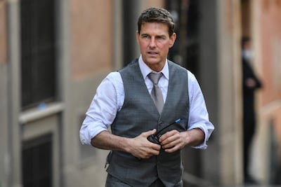 Tom Cruise durante el rodaje de "Misión Imposible 7".