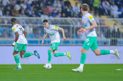 Miguel Almirón, durante el amistoso del Newcastle ante el Al Hilal.