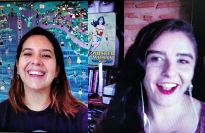 Clemen Bareiro, socióloga y fundadora de la revista Emancipa, junto con Irantzu Varela, creadora del microespacio feminista El Tornillo.