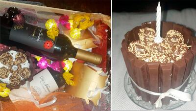 Esta  caja fue armada, para celebrar el nuevo cumpleaños de una persona querida.