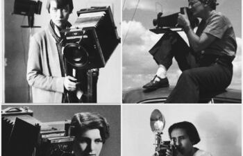 Combo de fotos que muestra a Berenice Abbot y Dorothea Lange (arriba). Margaret Bourke-White y Homai Vyarawalla (abajo), parte de las fotógrafas integrantes de la muestra La Nueva Mujer detrás de la Cámara del Metropolitan Museum (MET) de Nueva York. Fuente: Cuenta de Instagram del MET.