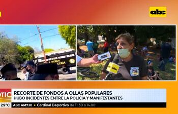 Recorte de fondos de ollas populares: Incidentes entre policías y manifestantes