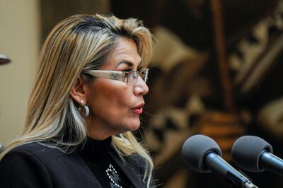 Jeanine Áñez, presidenta interina de Bolivia.
