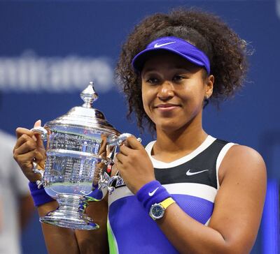 La japonesa Naomi Osaka celebra la obtención de su  segundo título del US Open, su tercer Grand Slam.
