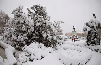 Vista de la Plaza de Oriente de Madrid, este sábado.