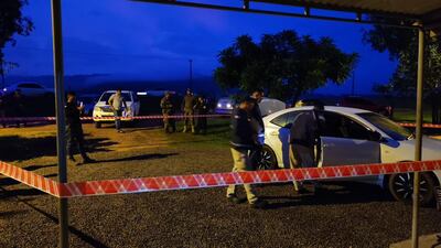 Lugar en el que fue abandonado un auto en cuya valija estaba el cadáver de un hombre. Un militar de la FTC es sospechoso de ser presunto cómplice del homicidio.