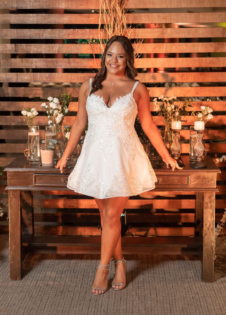 Radiante la quinceañera.