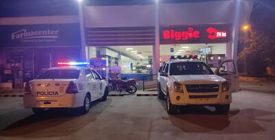 Uno de los locales de Biggie Express donde se llevó a cabo un procedimiento policial tras un asalto.