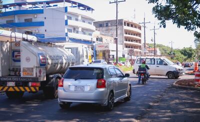 La zona del Área 1 es una de las más conflictivas en cuanto a congestión vial en Ciudad del Este.