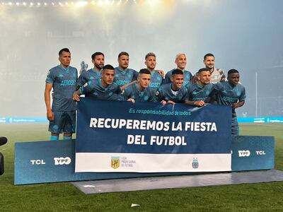 Formación titular que presentó Racing Club anoche, con el paraguayo Matías Rojas, para enfrentar al Atlético Tucumán.