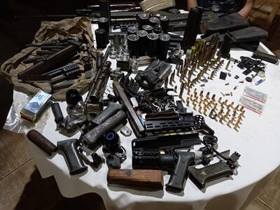 Munición y accesorios de armas incautados ayer en Pedro Juan Caballero.